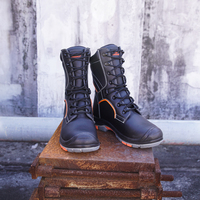 Botte de travail tactique en cuir uniforme résistante à l'huile et au glissement pour hommes pour l'industrie lourde OEM