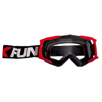 Masque Enduro Anti-Buée 18 Types Noir/Rouge Masque de Fête Fabriqué en Italie