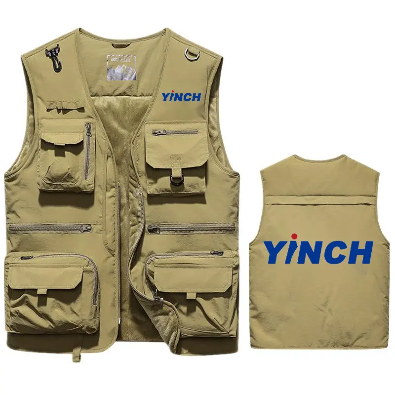 Layenne làm việc tiện ích Windproof Fleece mùa đông ngoài trời câu cá của nam giới vest áo ghi lê