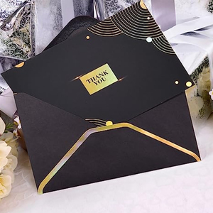Cartes <span class=keywords><strong>de</strong></span> <span class=keywords><strong>remerciement</strong></span> personnalisées 4x6 <span class=keywords><strong>de</strong></span> luxe avec logo noir et dorure à chaud pour mariages, petites entreprises, remises <span class=keywords><strong>de</strong></span> diplômes, funérailles, et fêtes prénuptiales - Product Image 2