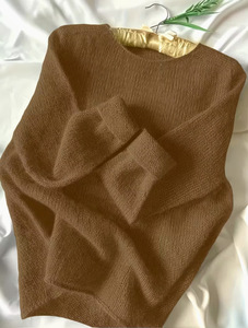 เสื้อสเวตเตอร์ถักคอวีสีพื้นลำลองสำหรับผู้หญิง แฟชั่นฤดูใบไม้ร่วง/ฤดูหนาว - Product Image 2