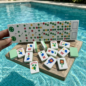 Oferta Relámpago: Juego de Mahjong Flotante de Lujo, Disponible en Stock, Fichas Acrílicas Resistentes al Agua, Patas Metálicas Plegables, Estilo Casino - Product Image 1