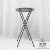 Table de bar ronde en plastique blanc moderne pour repas en plein air pour cour villa camping ou meubles pliants en gros