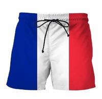 Shorts de bain pour hommes à taille élastique avec impression numérique décontractée d'été, logo personnalisé, spandex/polyester, maille respirante, séchage rapide