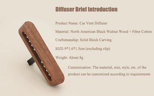 Difusor de Aromaterapia para Ventilación de Coche de Madera Maciza Premium, Ecológico, de Larga Duración, Personalizado por Fábrica de Fragancias de Bienestar, ODM/OEM - Product Image 3