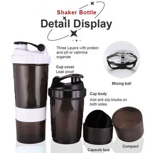 2026 New Design 500ml Plastic <b>Shaker</b> Cup Personalized Logo, Leakproof Protein Mixer - Product Image 2