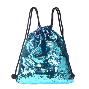Sac à dos sirène réversible à cordon de serrage avec paillettes scintillantes, sac de sport et de danse brillant, sac de voyage unisexe en polyester imperméable et tendance - Product Image 1