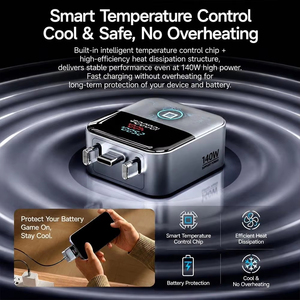 X02 140W Full Charge Separator Pop-up <b>Charger</b> Adapter <b>Type</b>-<b>C</b> <b>Fast</b> charging power supply for Mobile Real-time Digistal Display - Product Image 6