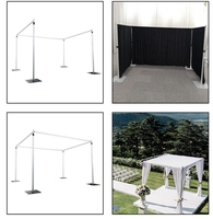 Tuyau de fond réglable de 50x10 pieds et drapé avec support de toile de fond d'événements à base métallique robuste