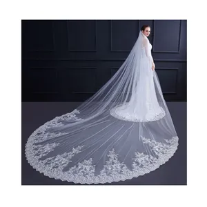 The new listing New wedding veil long tail wide door width exquisite sequined lace veil