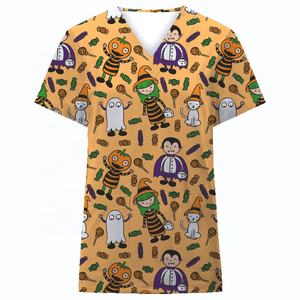 2023 핫 세일 간호사 병원 유니폼 여성 할로윈 의상 섹시한 V 넥 티셔츠 스크럽 유니폼 탑스 - Product Image 2