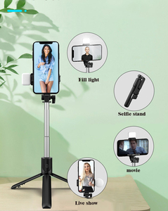 Palo <span class=keywords><strong>Selfie</strong></span> para Teléfono Móvil con Luz de Belleza, Control Remoto, Ajustable, Plegable, Multifuncional, Trípode de Escritorio para Transmisiones en Vivo - Product Image 6