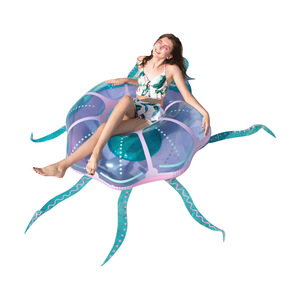 Nouvelle bouée de natation <span class=keywords><strong>adulte</strong></span> 2026, modèle LS016, en PVC épaissi, non gonflable, avec poignée à paillettes et motif méduse - Product Image 5