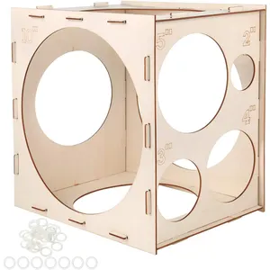 Nicro-صندوق بالون خشبي عالي الجودة, ديكور لحفلات عيد الميلاد وحفلات الزفاف وحفلات الاستحمام للأطفال