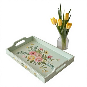 Bandeja de Servir Decorativa Moderna de MDF con Diseño Meena, Bandeja Decorativa Rectangular para Exhibición de Alimentos y Bebidas - Product Image 4