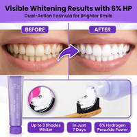 Dentifrice blanchissant personnalisé avec logo, fluorure, haleine fraîche, PAP HP, format voyage 100g