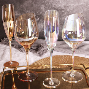 Verre à vin et flûte à <span class=keywords><strong>Champagne</strong></span> pour Table de mariage, moderne, personnalisé, longue tige, bord incliné en cristal, gobelet coloré - Product Image 2
