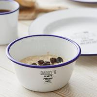 12/14/16/18/25cm cuisine logo personnalisé imprimé métal forme droite pop-corn émail feu surélevé Sauce chien bol de lavage