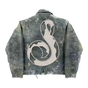 Мужская джинсовая куртка-бомбер на молнии - Product Image 5