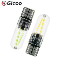 Ampoule en verre COB Gicoo T10, 2 faces, 1,5 W, 12 V, lumière constante, lampe intérieure de voiture, blanc, blanc chaud, bleu, rouge, vert, jaune, rose, bleu glacé