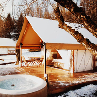 Maison de glamping de luxe préfabriquée, tente de safari africaine, hôtel avec salle de bain