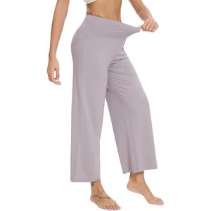 Pantalones de yoga de cintura alta personalizados para mujer, pantalones palazzo de viscosa de bambú suave, ropa de dormir cómoda para mujer - Product Image 4