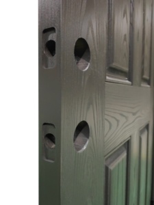 Puerta de <span class=keywords><strong>Entrada</strong></span> Moderna Impermeable de Fibra de Vidrio Precolgada de 36*80 Pulgadas con Acabado Pintado en Gris y Diseño de Vidrio, Gran Venta <span class=keywords><strong>2022</strong></span> - Product Image 4
