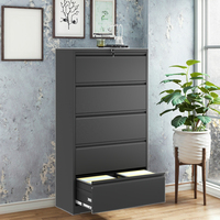 Meuble de Rangement Modulaire Métallique Verrouillable à 5 Tiroirs pour Sous Bureau avec Rangement Amovible – Idéal pour Bureau à Domicile, École, Entrepôt – Offre Spéciale