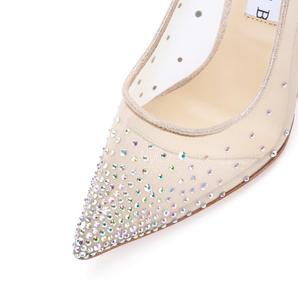 Personalizza logo privato cuspide all'ingrosso perfetta bella moda fatta a mano elegante strass scarpa da <span class=keywords><strong>sposa</strong></span> bianca per la <span class=keywords><strong>sposa</strong></span> - Product Image 2