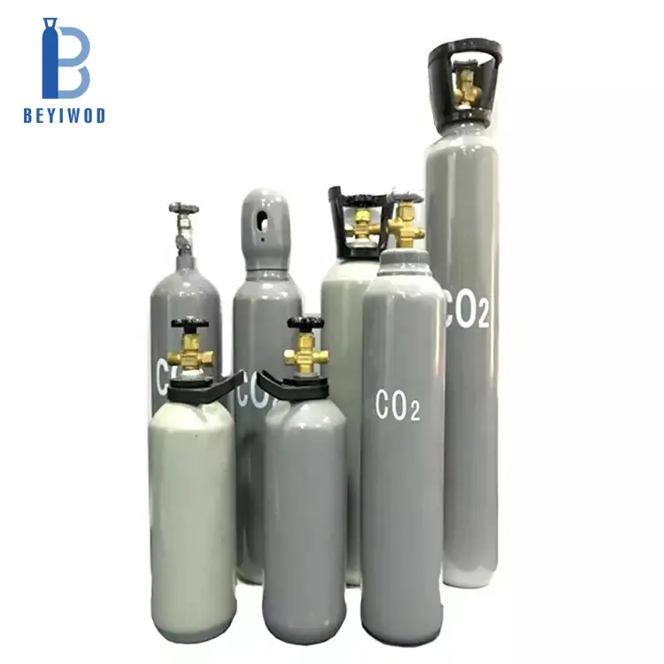 Tabung gas co2 standar DOT 3AA komersial pabrikan Tiongkok dengan katup 25E DIN477 No.6