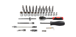 Jeu de douilles 1/4 pouce 46 pièces, outil de réparation automobile, jeu de cliquet, clé dynamométrique, embouts combinés, jeu de clés en chrome vanadium - Product Image 5
