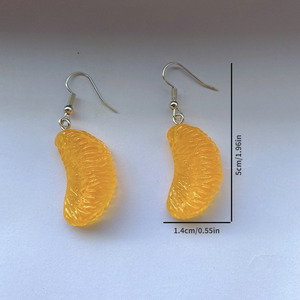 Boucles d'oreilles en résine <span class=keywords><strong>orange</strong></span> vif en forme de fruit pour femmes, tranches d'<span class=keywords><strong>orange</strong></span> <span class=keywords><strong>mandarine</strong></span>, clémentine, agrumes, boucles d'oreilles d'été, bijoux en forme de fruit - Product Image 3