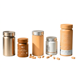 Eco-friendly Aluminium Capsule <b>Bottle</b> Sealed Metal Supplement Jar for Vitamin Tablet Health Products Packaging - Product Image 1
