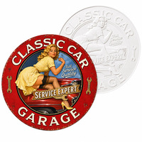 Plaque Métallique Gaufrée Personnalisée OEM Direct Usine, Décoration Murale Atelier de Réparation Automobile, Fille Pin-up Vintage, Garage de Voitures Classiques