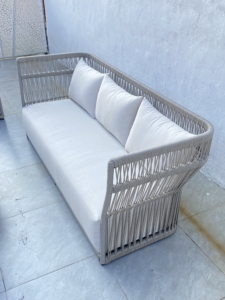 Heavy-Duty Outdoor Lounge Set, Anti-UV Olifen Rope Woven <b>Sofa</b>, Rust-Proof Aluminum <b>Frame</b> Balcony Furniture - Product Image 4