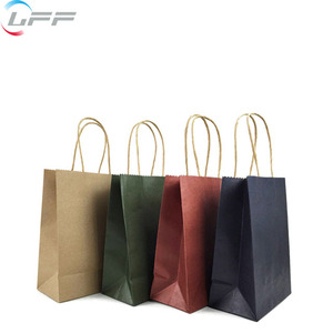 Personalized Food Packaging Kraft Paper Bag Customized Offset Printing Recyclable OEM Service Is Acceptable Flexiloop Handle LFF