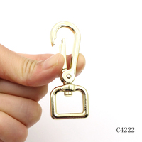 Mousqueton pivotant en alliage de zinc de 16 mm, fermoir de sangle métallique, clip mousqueton pour accessoires de quincaillerie de sacs à main