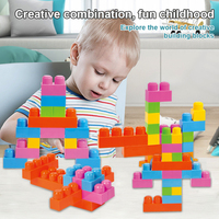 Jouets éducatifs précoces pour enfants, ensemble de briques de construction, 60 pièces, ensemble de blocs de construction en plastique pour enfants