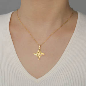Collier Wicca Tetragrammaton Pentacle en Acier Inoxydable, Pendentif Nœud Sacré de Sorcière, Chaîne, Amulette Sceau de Salomon, Cadeaux - Product Image 5