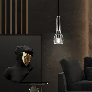 Lámpara colgante individual de latón para cocina, iluminación de Isla de cristal soplado, moderna y personalizada, para el hogar