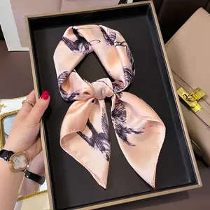Wholesale New Luxury Animal Pattern 70*70CM Silk Square Scarf Office Ladies Small Tie Scarves Women Summer Handbag Wrap Kerchief