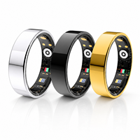 Bague connectée intelligente en acier étanche IP68 avec suivi de santé par application pour la fréquence cardiaque, la tension artérielle, le suivi du sommeil et de la forme physique