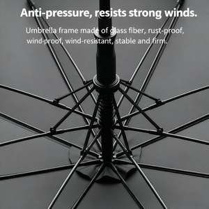 Parapluies de golf droits YS personnalisés avec logo, surdimensionnés, promotionnels, portables, avec revêtement UV, coupe-vent automatique, imperméables pour la pluie - Product Image 3