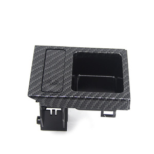 Juego de cajas de almacenamiento para portavasos de coche Bmw, apariencia de fibra de carbono, pila central multifuncional, material ABS - Product Image 3