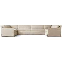 Nouveau design de canapé en L, ensemble de meubles de salon écologiques, canapé en tissu rembourré avec accoudoirs à glissières pour hôtel et villa