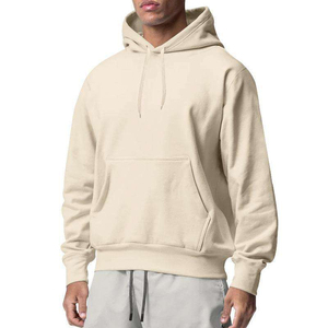 Sudadera con capucha de mezcla de algodón y poliéster de 280g, color sólido, talla extra grande, ligera, informal, estilo urbano. - Product Image 1