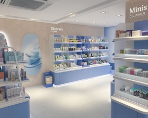 Étagère de produits pharmaceutiques, gondole <span class=keywords><strong>ronde</strong></span> en bois, présentoirs de vente au détail de médicaments - Product Image 3