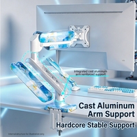 Support d'écran à ressort à gaz pour mobilier de bureau, 17-35 pouces, avec bras en alliage d'aluminium, support de montage VESA, personnalisable OEM ODM