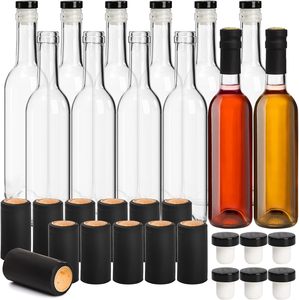 375ml/500ml/<b>750ml</b> Frosted Clear Glass Wine for Fruit <b>Bottles</b> with Screen Printing and Rubber Stopper - Product Image 2