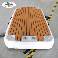 Yacht — plateforme gonflable de yoga en teck de 1x2x1x0.2m, dispositif flottant en forme de goutte d'eau, pour natation au soleil, yacht, île